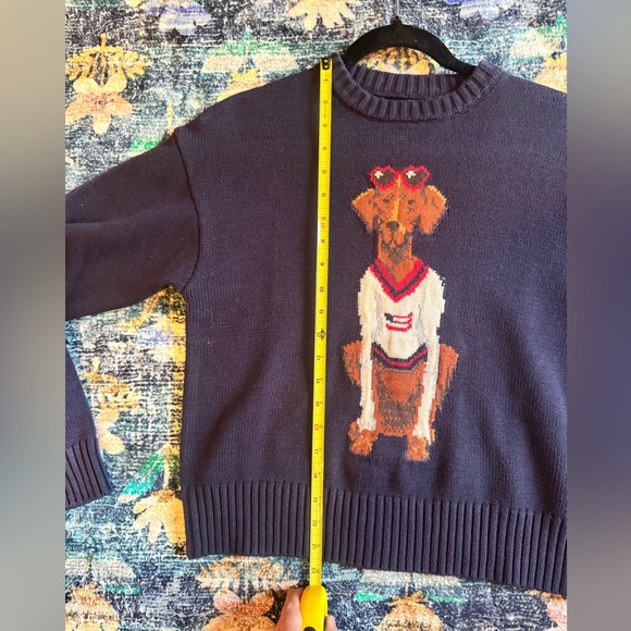 Porridge Jolene Navy Americana Dog Print Crew Neck Sweater - Picture 10 of 10